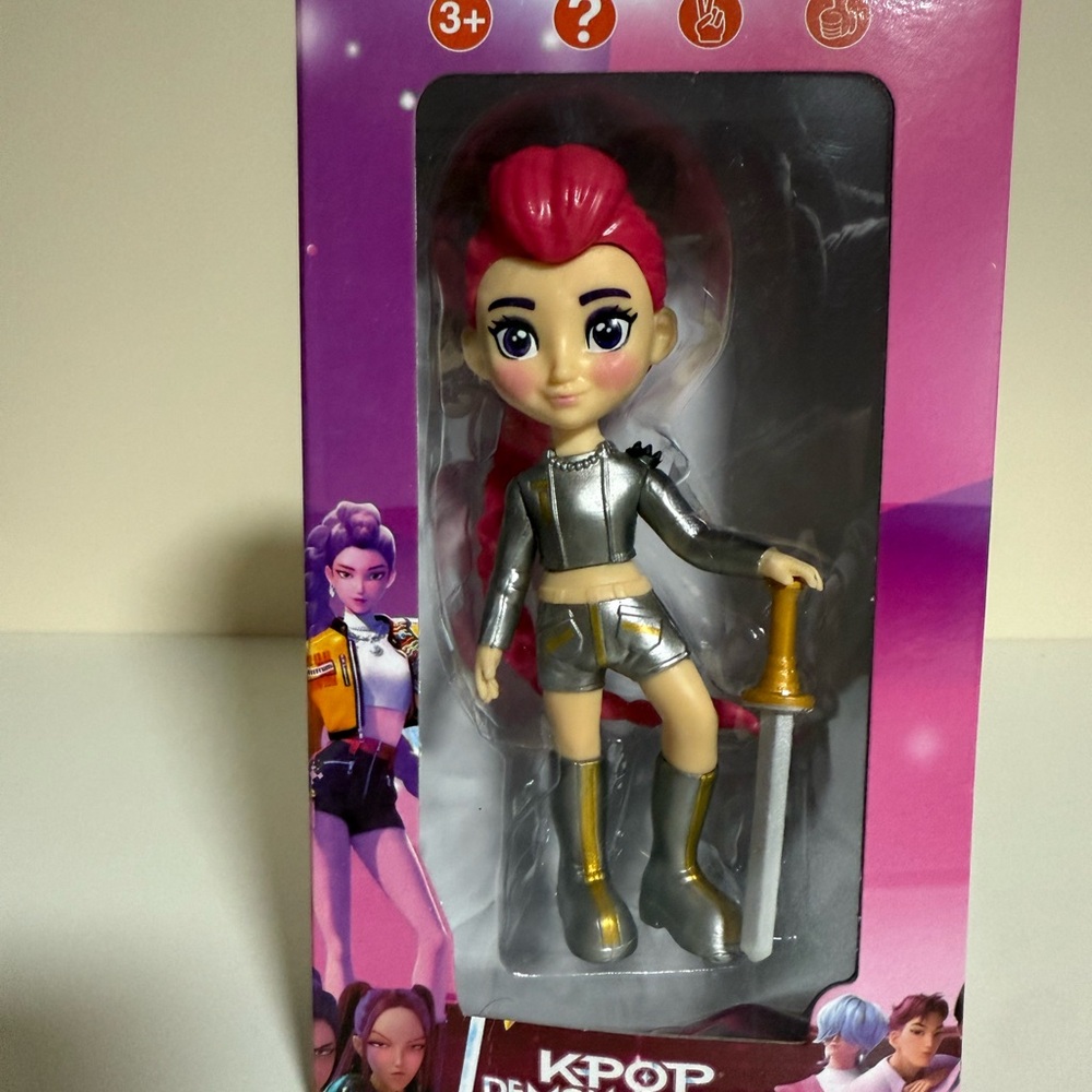K-Pop Diva Doll with Red Hair and Silver Outfit